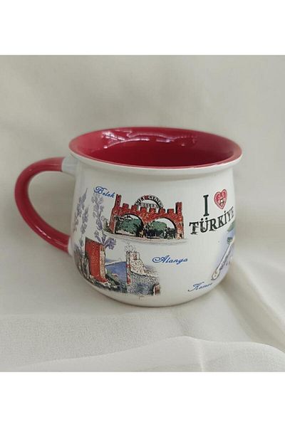 Hd Marketim Cup Mug Ceramic with Handle 200 ml Local Soft Drink Water Coffee Glass Antalya with Image