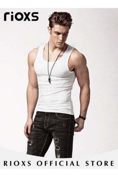 RIOXS Men's 3PCS Basic Workout Tank Top Set Athletic Muscle Tops Bodybuilding Quick Dry Sleeveless T-Shirt