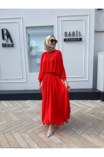 Babil Butik Embroidery Detailed Padded Skirt Women's Set Pomegranate Flower