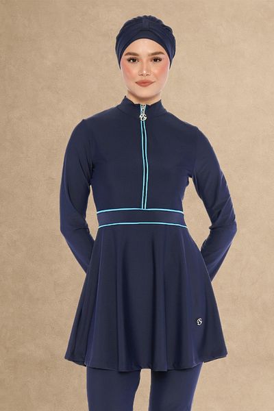 InStyle 6186A Μαγιό με κλειστό φερμουάρ Dark Navy Blue Hijab