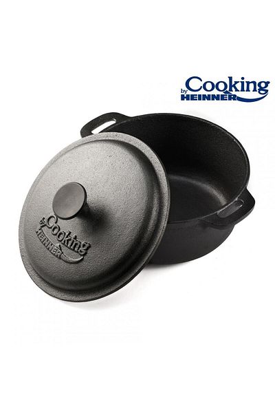 Heinner PURE CAST IRON SEMIOALA+LIDER 24x10.8CM,3.8L, COOKING BY HEINNER