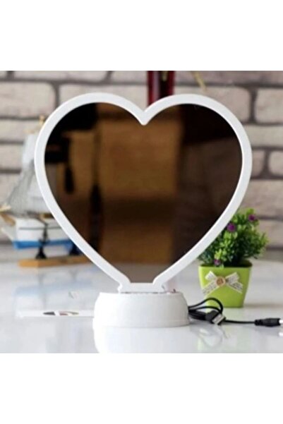 gifttime Kişiye Özel Fotoğraflı Kalp Şekilli Sihirli LED Ayna