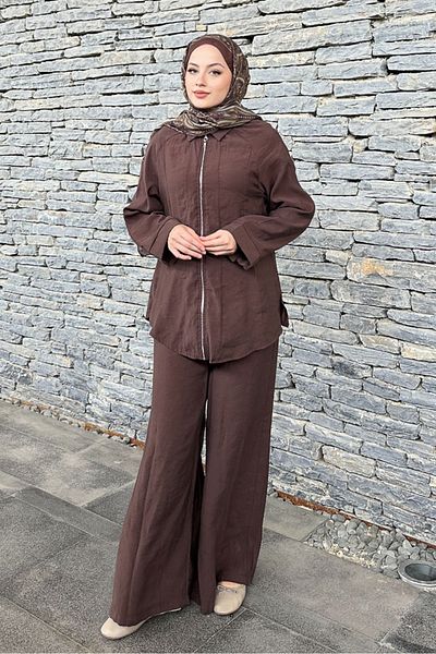 Ovn. Zippered Modal Suit - Brown