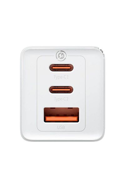Baseus GaN5 PRO mains charger, Quick Charge 65W, 2 USB PD ports, 1 USB Quick Charge port,
