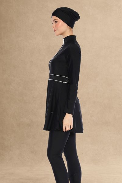 InStyle 6186A Μαύρο μαγιό Hijab με κλειστό φερμουάρ