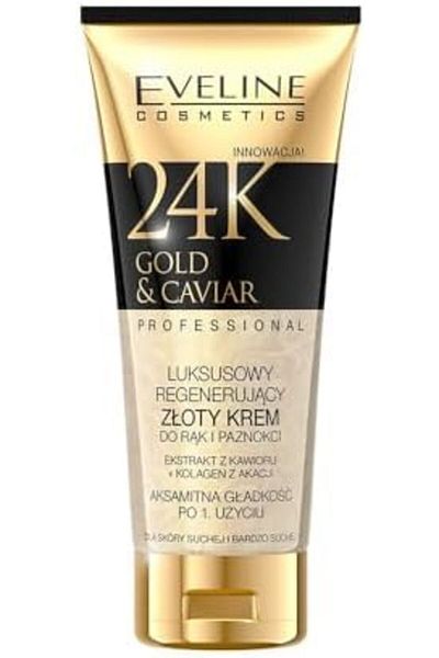 Eveline Cosmetics 24k Gold And Caviar Luxury Regenerating Hand And Nail Gold Cream, 100 ml