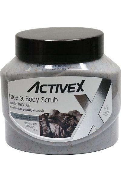 Activex Active X Face & Body Scrub 500ml - Charcoal