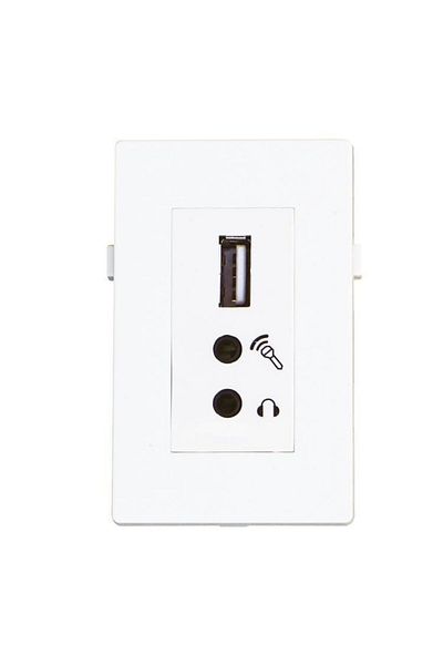 Inna marka Moduł Garbot USB 2.0 + 2x Mini Jack Biały 20cm, BN4900-USB A+2XJ