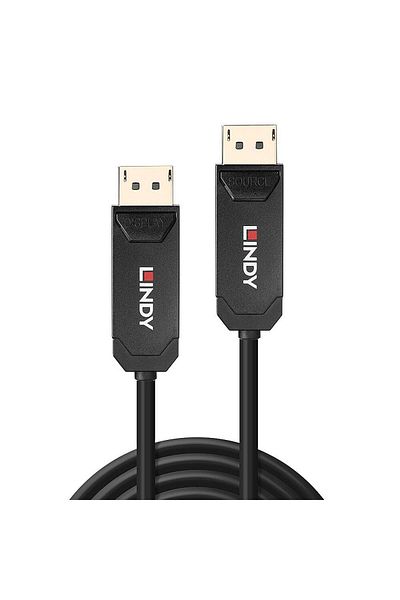LİNDY Hybrid DisplayPort cable, length 50m, fiber optic, supported bandwidth 40Gbps, re