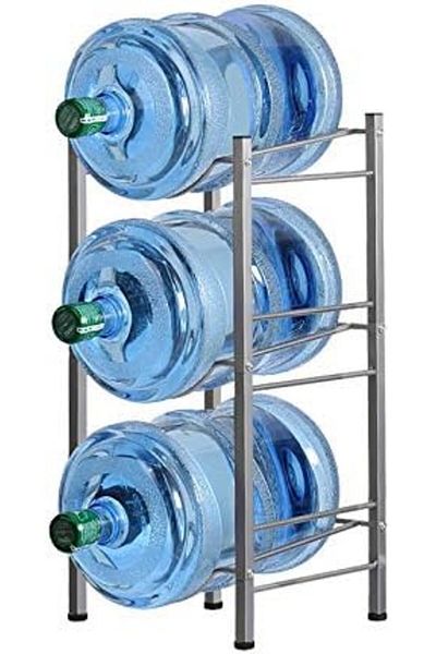Türkiye 5 Gallon Water Jug Holder, 3 Tier Water Bottle Stand, Heavy Duty Water Dispenser Rack with 3 Slots f
