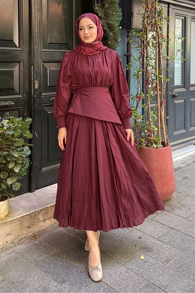 Ovn. Φόρεμα Spark Mobile Belted Voile - Claret Red