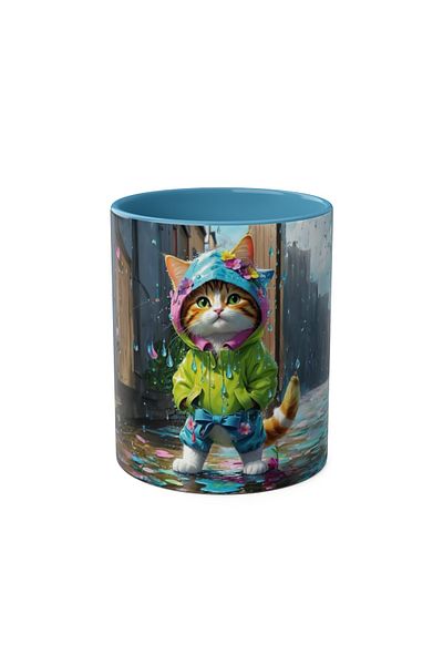 DUBLEMETRE Cat Patterned Printed Mug