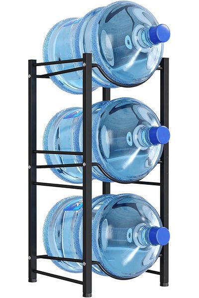 Türkiye 5 Gallon Water Jug Holder, 3 Tier Water Bottle Stand, Heavy Duty Water Dispenser Rack with 3 Slots f