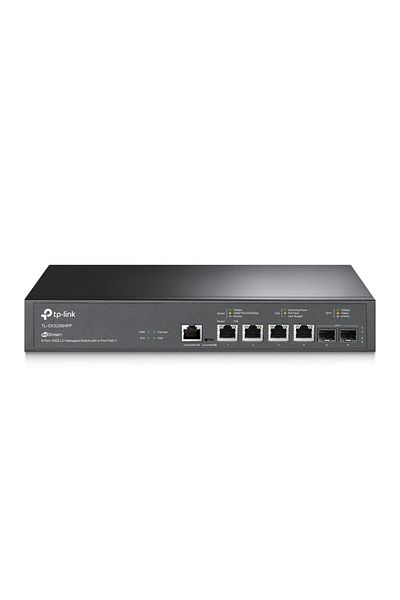 TP-LINK JetStream™ 4-Port 10GBase-T and 2-Port 10GE SFP+ L2+ Managed Switch with 4-Port PoE++ PORT: 4×