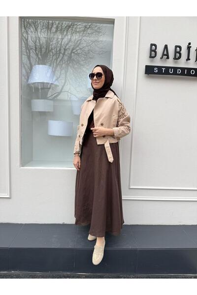 Venöve İşleme Detaylı Kadın Ceket Bej