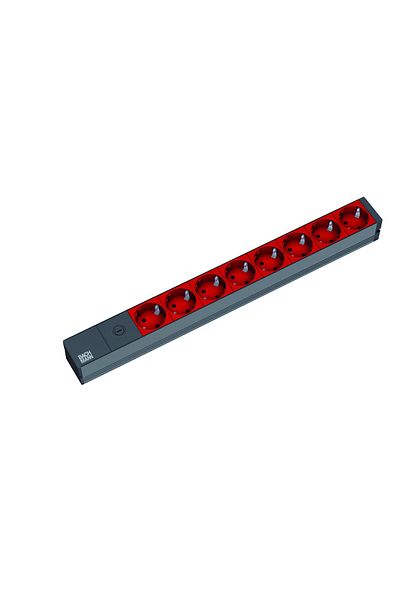 Bachmann PDU extension cord 19 1HE 8x Schuko sockets, IEC -C14,1U, grounding, 10A fuse, long