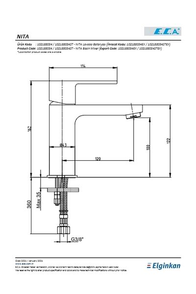 Eca Nita Lavabo Faucet