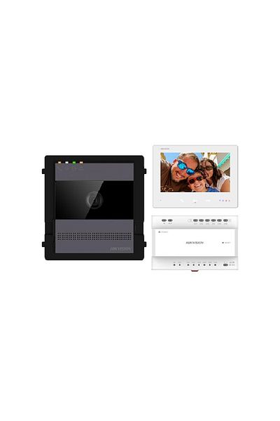 Hikvision IP video intercom kit DS-KIS704EY/AL; the kit contains: 1x DS- KH7300EY-WTE2/WH, 1x DS-K