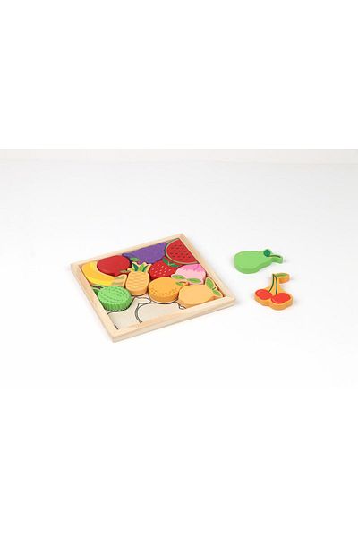 MomKi WOODEN FRUIT PUZZLE, 12 PIECES