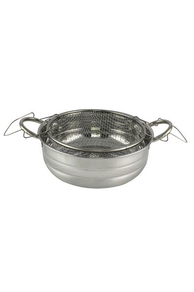 gogiva Stainless steel fryer set, saucepan with basket for frying potatoes, donuts, meat, fish, 3.5L