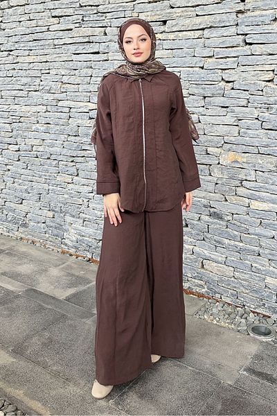 Ovn. Zippered Modal Suit - Brown