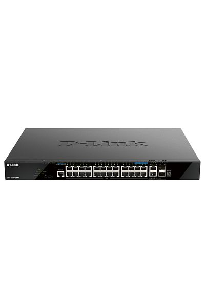 D-Link Switch DGS-1520-28MP, 28 porturi Gigabit,24 x 10/100/1000Base-T, 2 x 10GBase-T, 2 x 10G