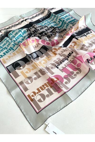 Cacharel Tivil Silk Scarf 44965 Gray Mixed Pattern