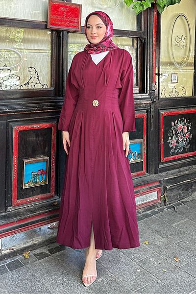 Ovn. Milan Pile Λεπτομερές Φόρεμα - Claret Red