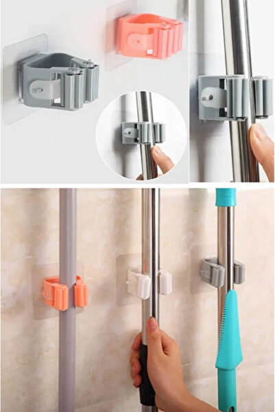 TUMU LIFE Paspas Süpürge Fırça Ve Mop Askısı Sap Tutucu Mutfak Banyo Askı