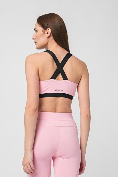 Pegas , Bustier with crossed straps on the back, Pink, Black, L