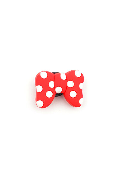 Bu Farklı Minnie Mouse Kırmızı Puantiyeli Fiyonk Terlik Süsü - 3D Jibbitz Aks...