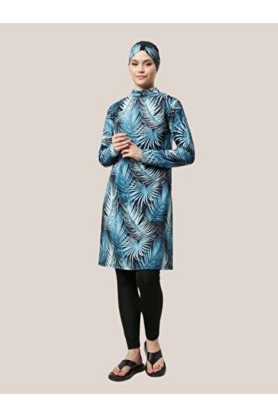 Fitsauna Full Covered Water Repellent Quick Dry Hijab Swimsuit Suit Turquoise Model 1016