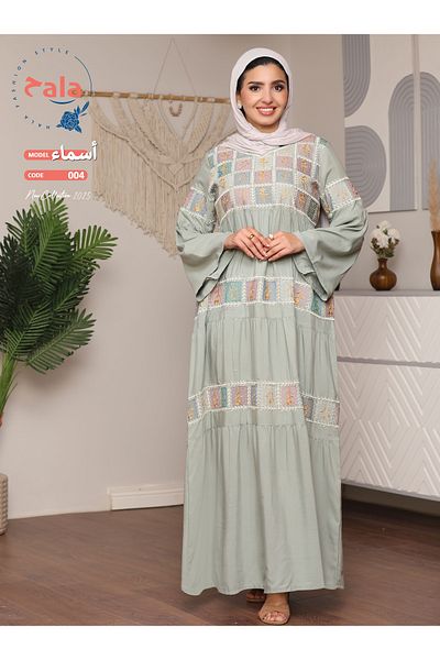 Hala Embroidered reception jalabiya made of light and soft linen fabric that gives you a feeling of comfort and freshness