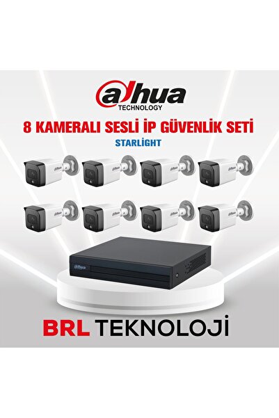 DAHUA 8 Kameralı 2 Mp Sesli İp Güvenlik Kamera Seti IPC-HFW1230TC1-SA