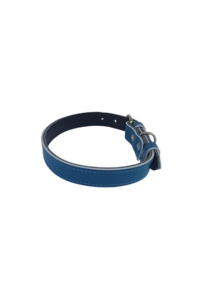 OEM Zgardă turcoaz din piele naturală, 60 x 2,5 cm, pentru câini