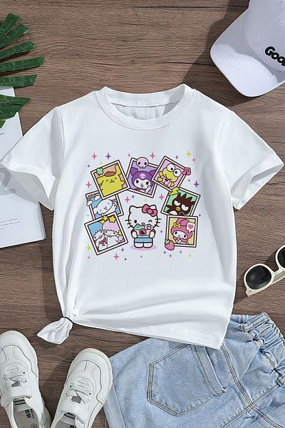 MYADA Labubu Printed New Trend Girls' T-Shirt 24279-K