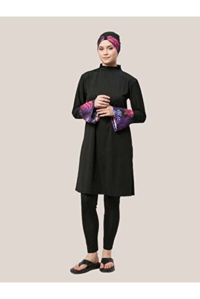 Fitsauna Full Covered Water Repellent Quick Dry Hijab Swimsuit Suit Fan Sleeve Hawaii Model 1015