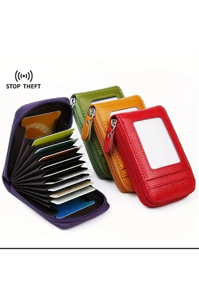 ORGANICYOU Yiwu Women's Credit Card Wallet with Id Window Multi-Card Case Wallet Rfid