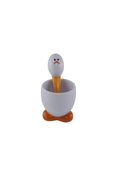 gogiva Plastic boiled egg holder with chicken-shaped spoon