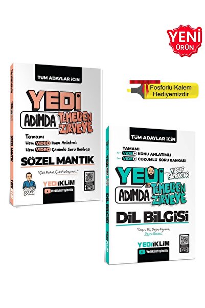 Yediiklim Yayınları 2026 - Tüm Adaylar için Yedi Adımda Sözel Mantık - Dil Bi...