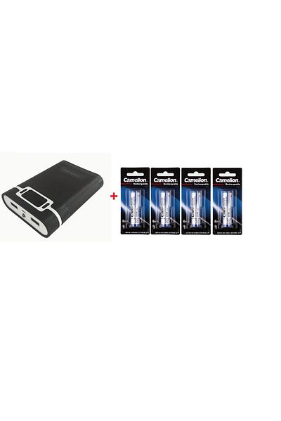 Haweel 10000mAh Power Bank&Charging Station,with 4x18650 Batteries of 2600mAh (Included) with Light Bulb