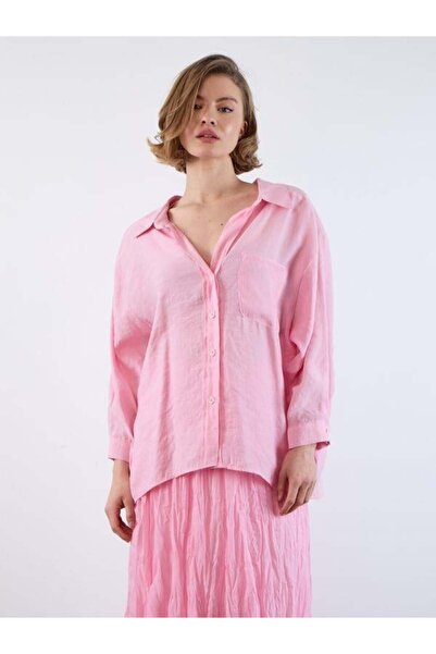 Fast Perry 4612 Cămașă oversize fără umeri Candy Pink