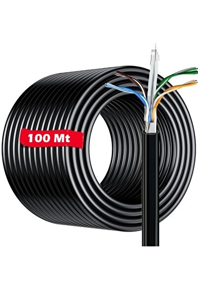 Conigitar Dış Ortam Dış Mekan / Bakır Tel / Cat6 İnternet Kablosu / High Speed / 23 AWG / 2 Katlı / 100 Metre