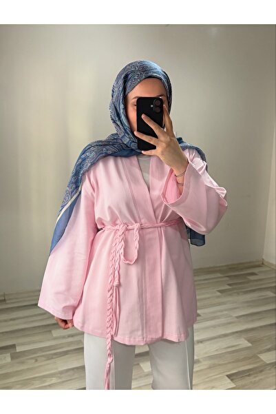 Bd BDBUTİK ÖRGÜ KEMERLİ KİMONO