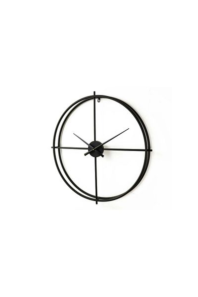 LUXXO Decorative Wall Clock, Lino, 95cm Diameter, Black