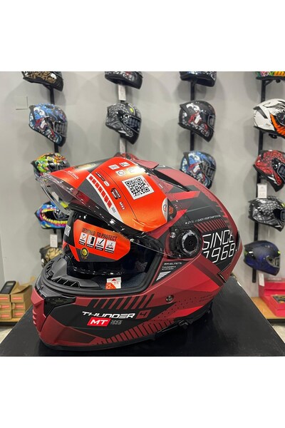 MT Helmets Thunder 4 SV Luminence D5 Mat Kırmızı
