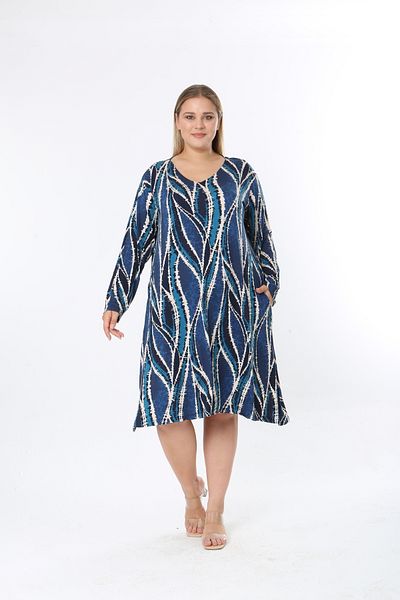 XL Modam ROCHIE DE MĂRIME MARE DE LICYLIC ALBASTRU CU MODEL DE FEMEI