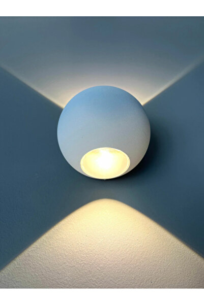 LUXXO Lampă de perete LED pentru interior/exterior, rezistentă la praf/umezeală, IP65, alb 2, 2x3W