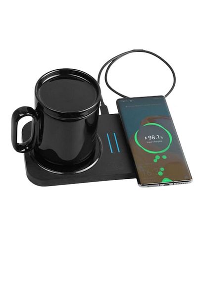 MACASORE Încărcător wireless HC809 – Încărcare rapidă pentru telefon/căști/ceas cu încălzire băuturi