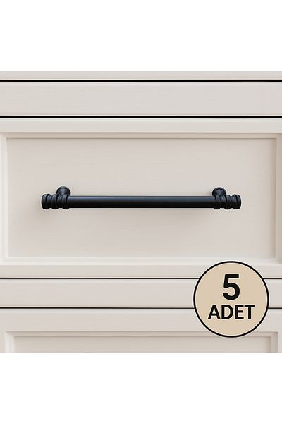 eneci 5 Pcs Metal Cabinet and Drawer Handle Furniture Handles Matte Black 18,5 cm